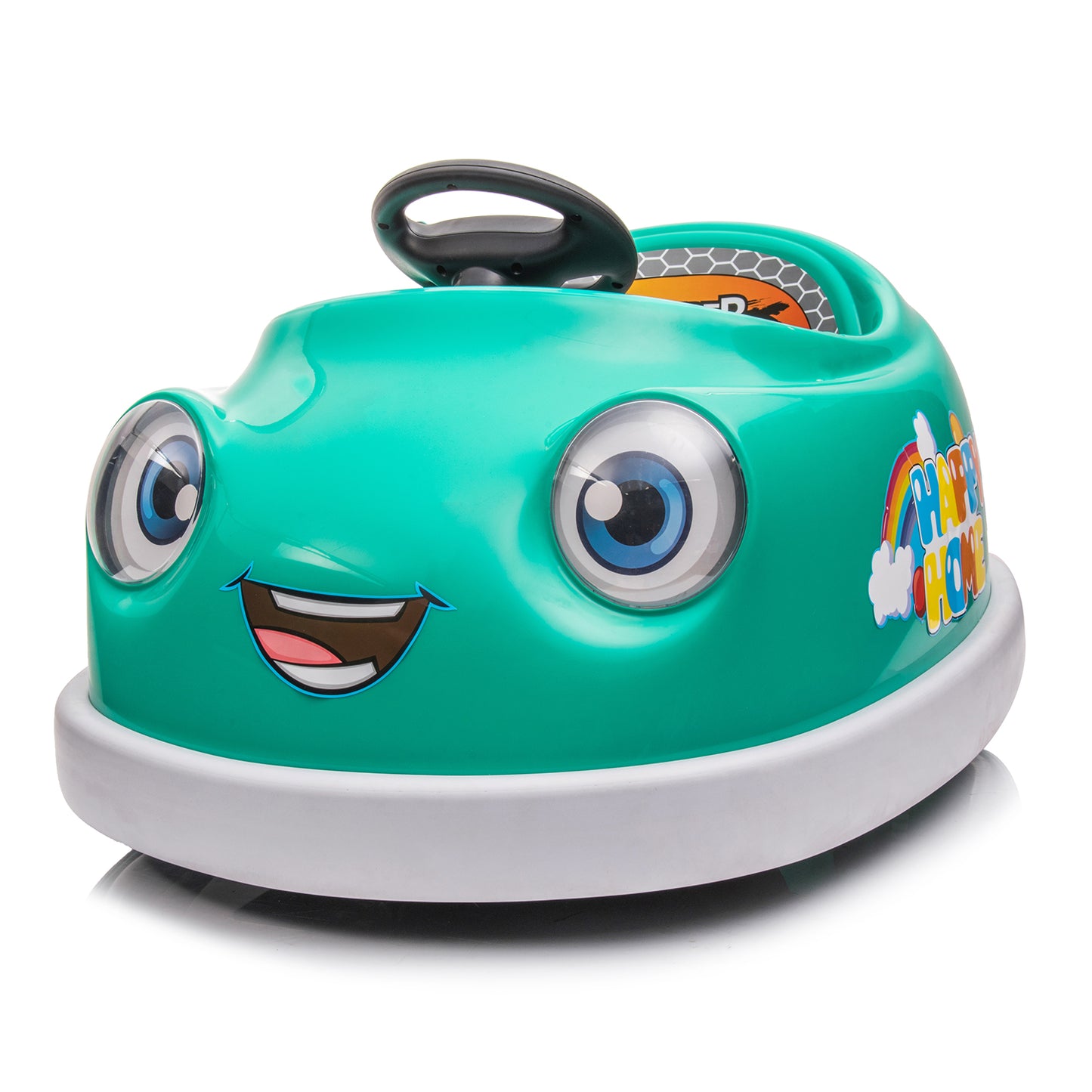 JIMUPARK 12V Bumper Car, Dual Battery Electric Kids Ride on Toys, w/Remote Control, 360 Degree Spin, Push Rod Rocker Horse Function, 4-Speeds Babies & Toddlers Bumping Car for Ages 1-6