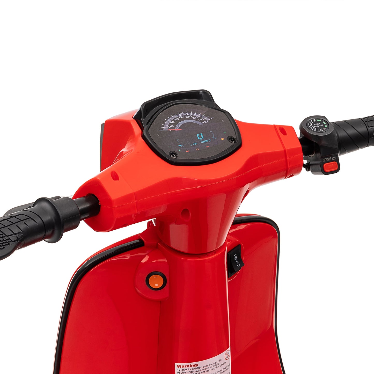 Track Seven 24V Ride on Motorcycle 250W Electric Motorcycle, Max Speed 10 Mph, Twist-Grip Throttle, 2 Speeds, MP3 Player, Bluetooth, Ride on Toy Car for Boys Girls Age 8+, Red