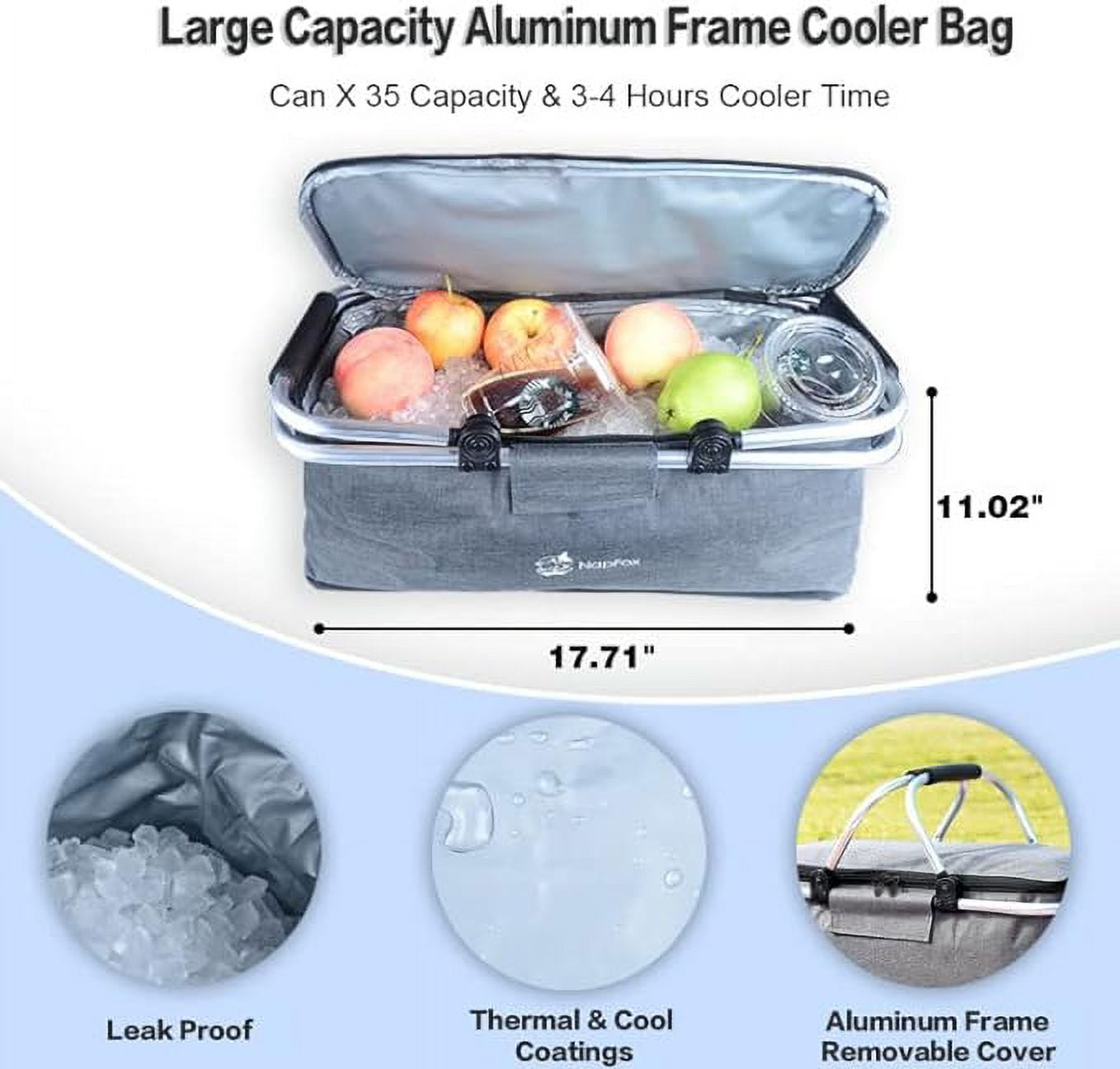 COOKCOK Collapsible Wagon Cart, 350 Pound Capacity Heavy Duty Enlarged Utility Folding Beach Garden Wagon Cart with Cooler Bag & Big Wheels for Outdoor Camping Shopping, Green