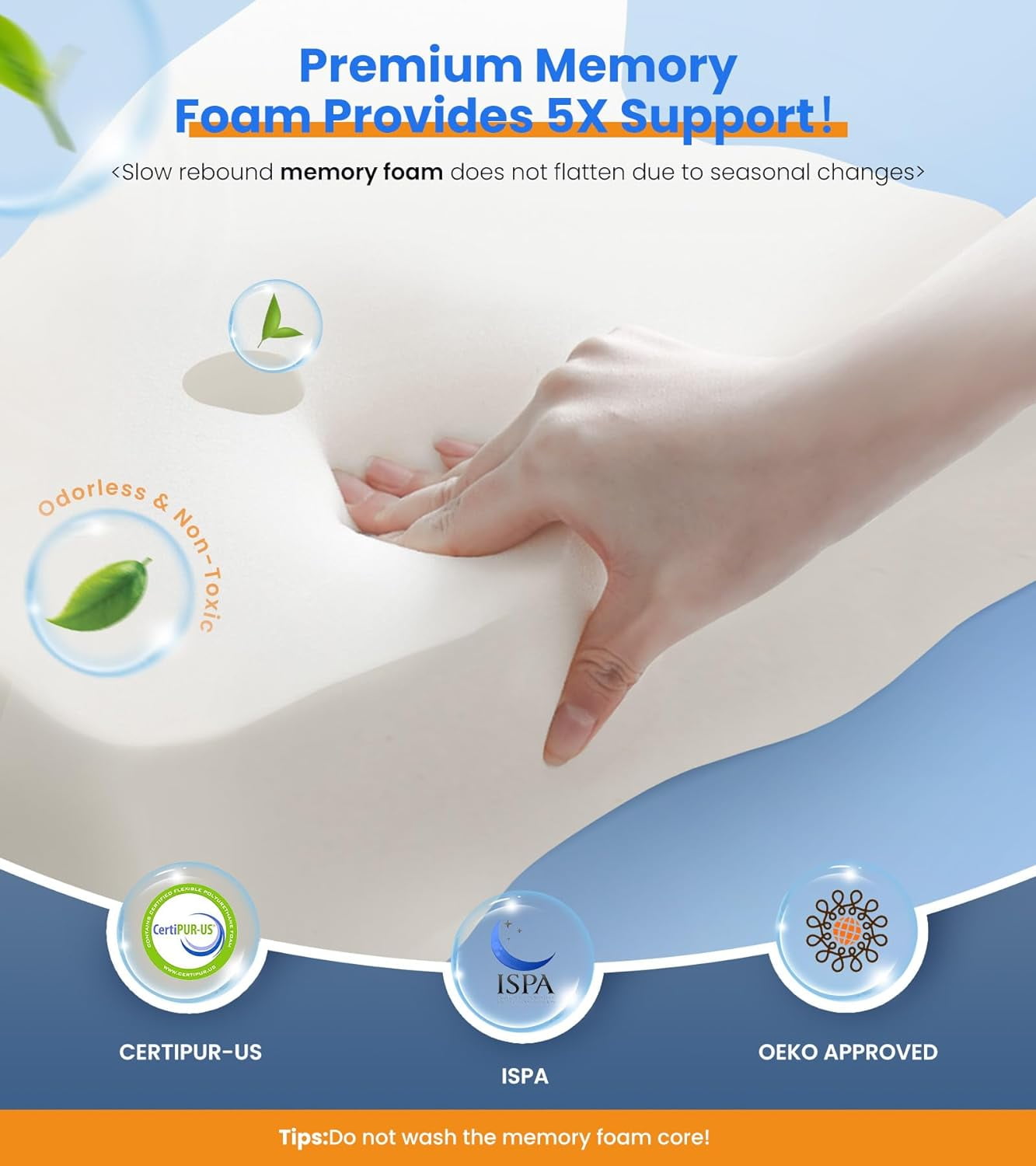 COOKCOK Pain Relief Cooling Pillow for Neck Support, Adjustable Cervical Pillow Cozy Sleeping, Odorless Ergonomic Contour Memory Foam Pillows, Orthopedic Bed Pillow for Side Back Stomach Sleeper