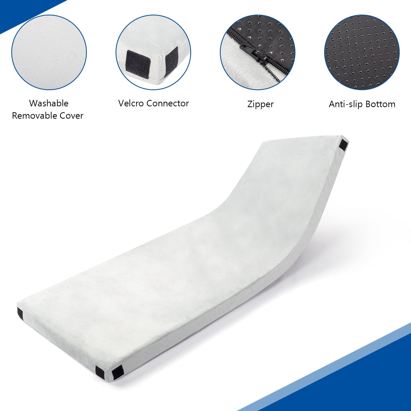 COOKCOK Memory Foam Camping Mattress,75"D x 25"W x 3"H, Memory Foam , Carry Bag, Strap, Pillow, Gray