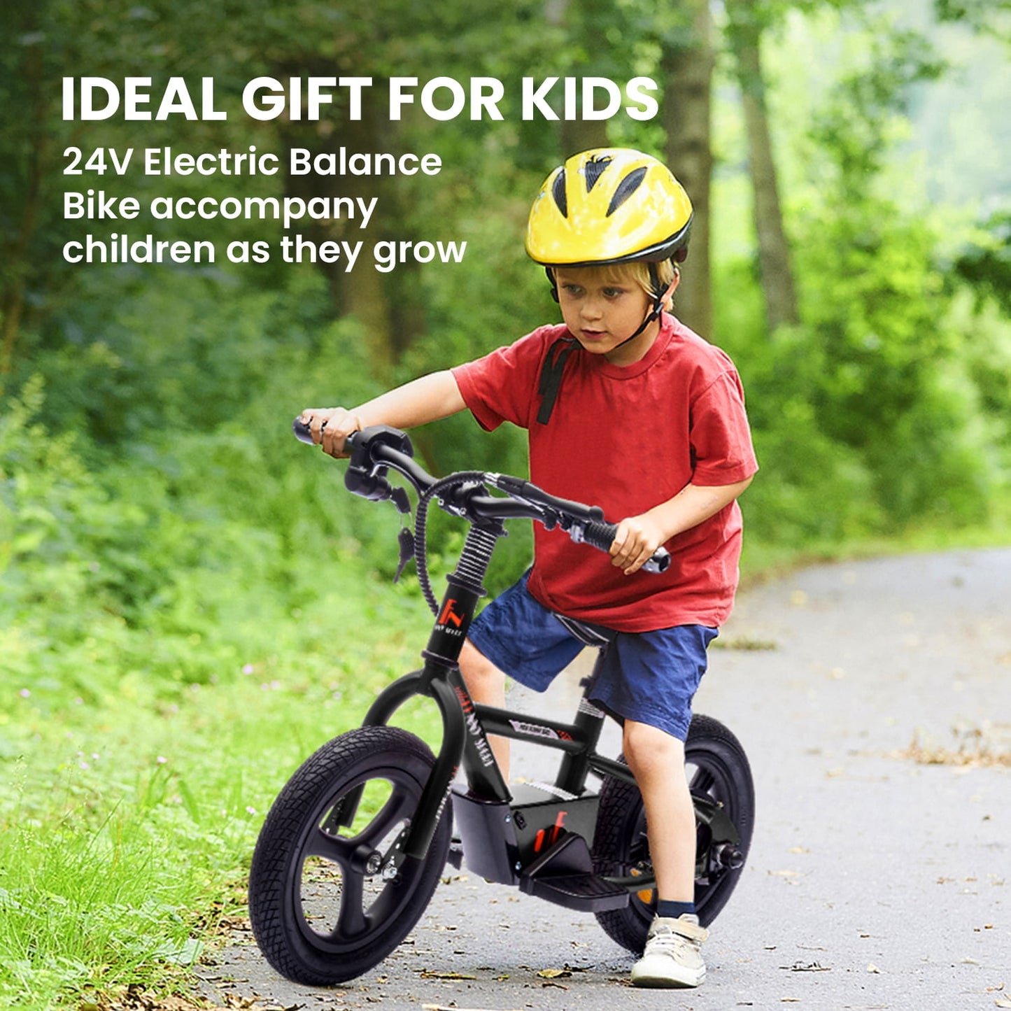 Track Seven 24V Electric Dirt Bike, Kids Electric Motorcycle, Max Speed 10 mph, Height Adjustable, Power Display, Hand-Operated Brakes, Electric Bike for Boys Girls Age 3+, 24V Ride on Car, Black