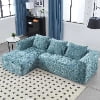 BISHE 37.5 in Modular Sectional Sofa with Chaise, Modern L-Shaped Cloud Couch, Easy Assembly, No Compression Damage, Chenille Upholstered, Deep Seat, Includes Throw Pillows, Black