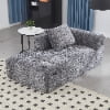 BISHE 37.5 in Modular Sectional Sofa with Chaise, Modern L-Shaped Cloud Couch, Easy Assembly, No Compression Damage, Chenille Upholstered, Deep Seat, Includes Throw Pillows, Black