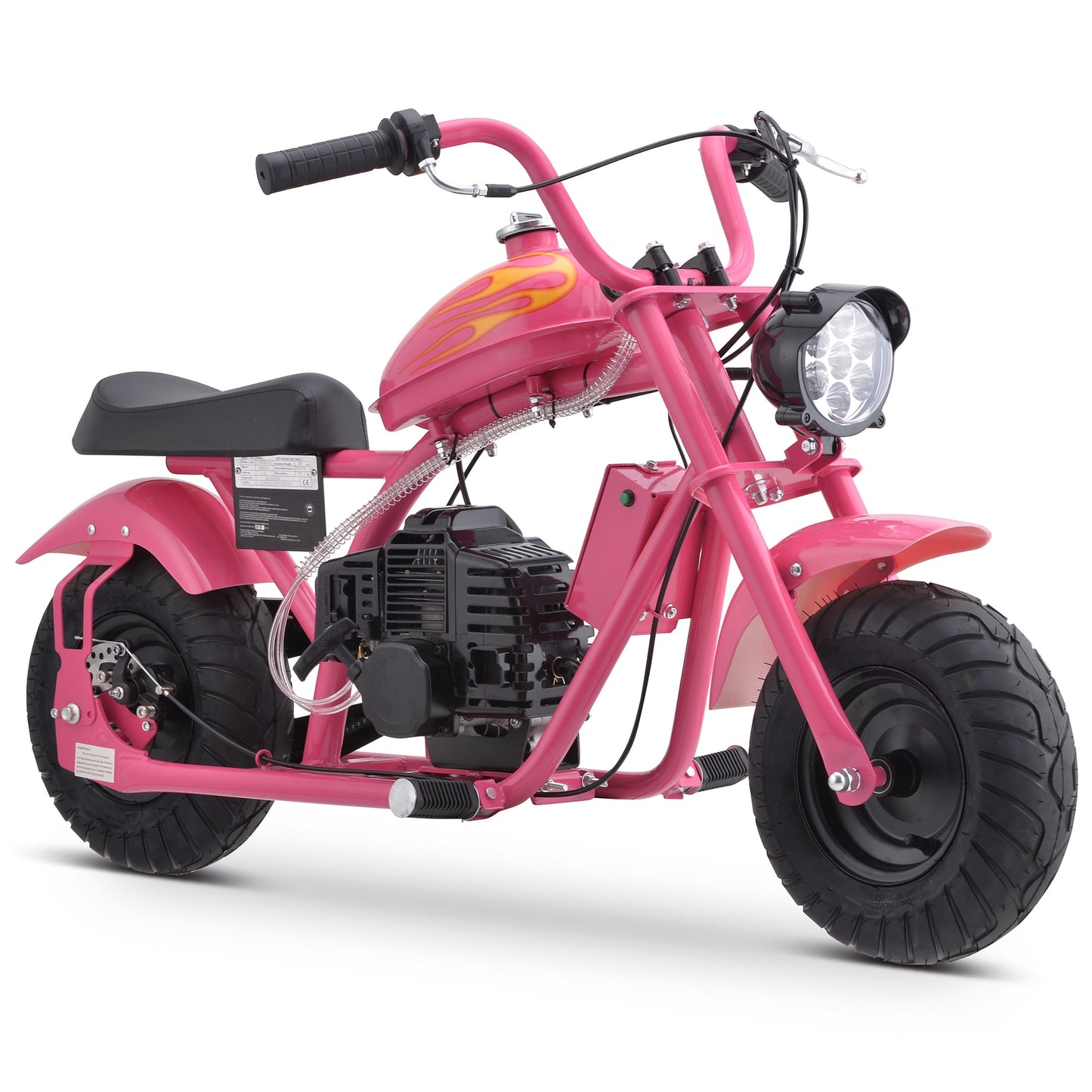 Track Seven 49CC 2-Stroke Kid Dirt Bike, Gas Powered Dirt Bike Off Road Trail Bike, EPA Approved Kids Dirt Bike Motorcycle Up to 20Mph, Rear Disc Brake, Pull Start, Pink