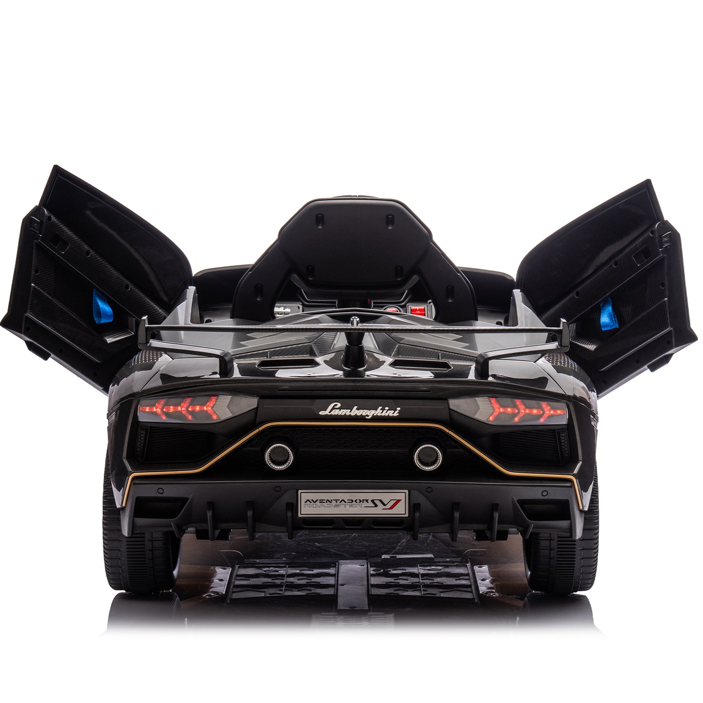 Track 7 12V Licensed Lamborghini Aventador Xago Ride on Car with Remote Control, Hydraulic Door, Bluetooth MP3/USB, LED Lights, Early Education, Electric Sports Car for Boys Girls Age 2+, Black