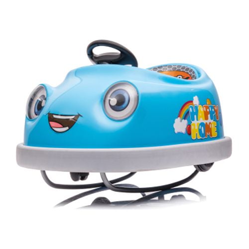 JIMUPARK 12V Bumper Car, Dual Battery Electric Kids Ride on Toys, w/Remote Control, 360 Degree Spin, Push Rod Rocker Horse Function, 4-Speeds Babies & Toddlers Bumping Car for Ages 1-6