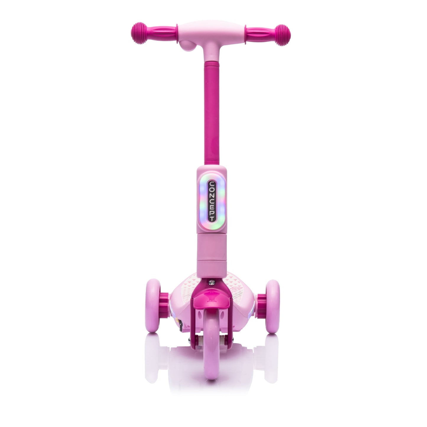 Track Seven Electric Scooter for Kids, 3 Wheels Kids Kick Scooter with Spray, LED Lights, PU Wheels, Wide Pedal, Music, Independent Light Switch, 6V Scooter for Boys Girls Toddlers Ages 3-6, Pink
