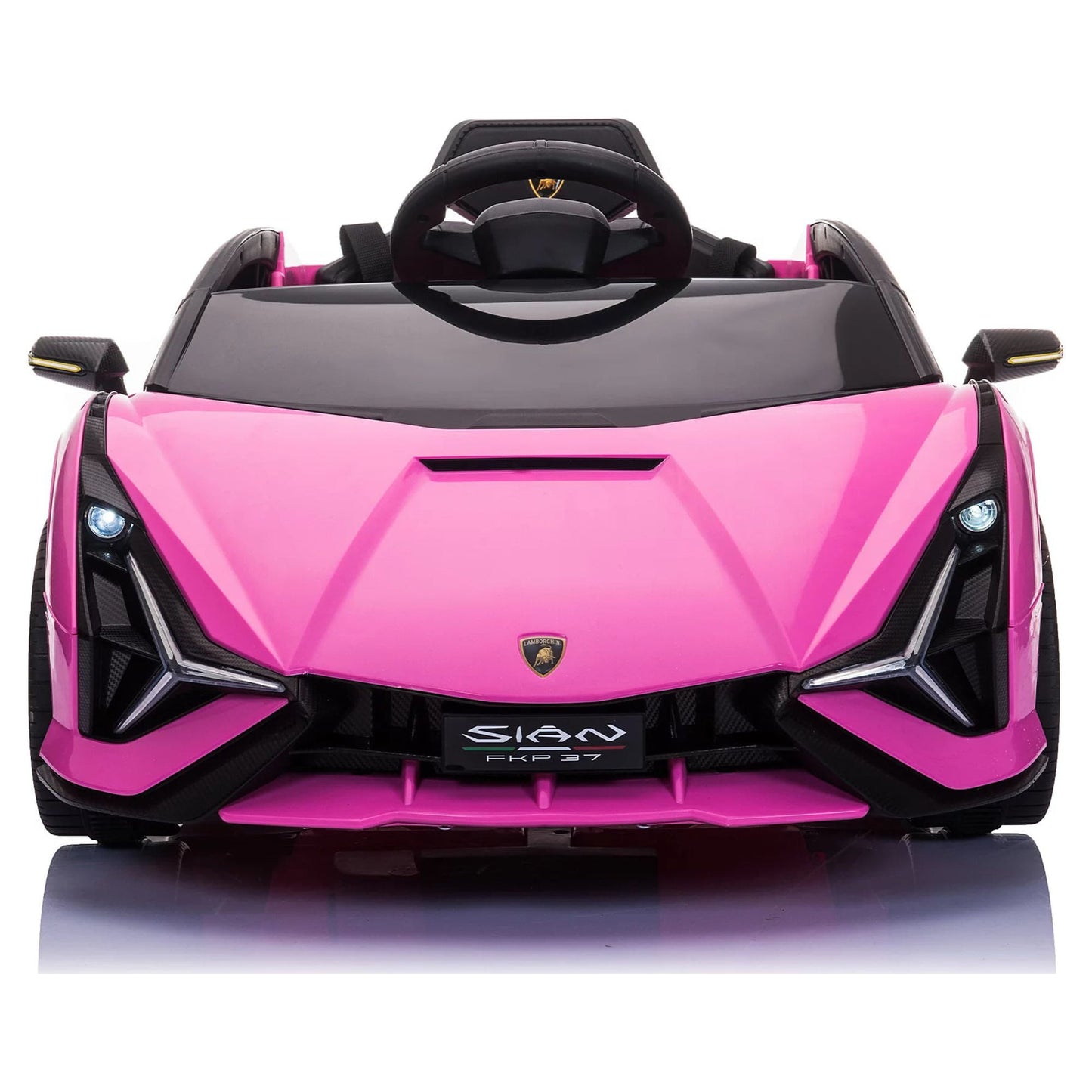 LISUEYNE Kids Ride on Car, 12V Lamborghini Sian Electric Car for Boys Girls, Remote Control, Pink