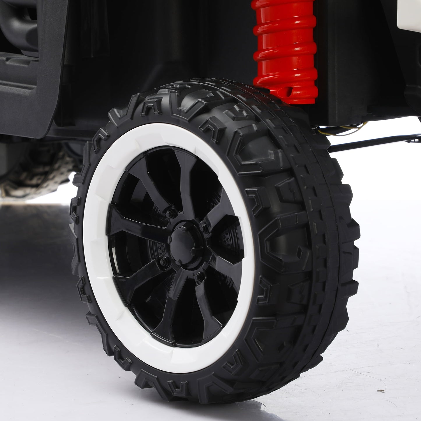 Track Seven 24V 2-Seater Ride on Dump Truck, 4WD 6-Wheel Kids Ride on Car w/Remote Control, Electric Dump Bed, Toy Shovel, Music, Max Speed 5 mph, 21" Large Seat, Ride on Toy for Kids Age 3+, White