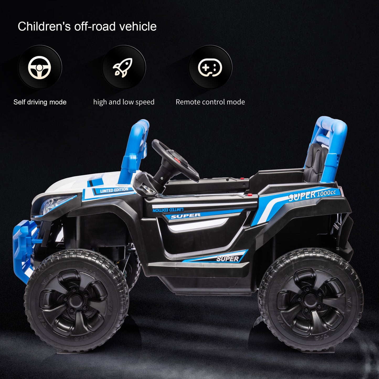 Track Seven Kids Ride on UTV, 12V Ride on Car w/Remote Control, 2-Seater Electric Car, Music ,Pink