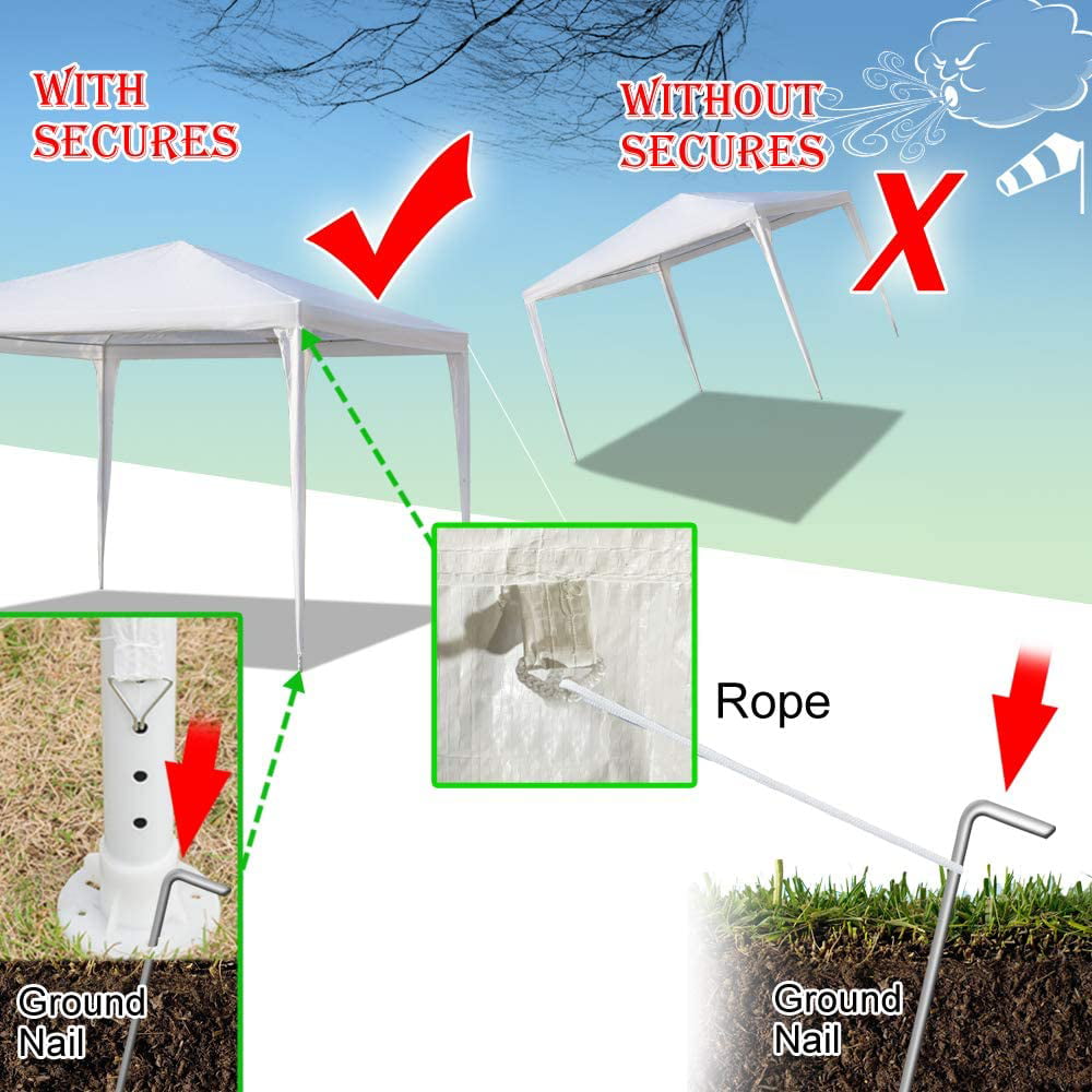 COOKCOK 10 x 10 ft Outdoor Wedding Party Gazebo Tent, Waterproof Tent with Spiral Tubes, Patio Parties Tent Sunshade Shelter Canopy with Removable Sidewalls & Brighter Windows (4 Sidewalls)