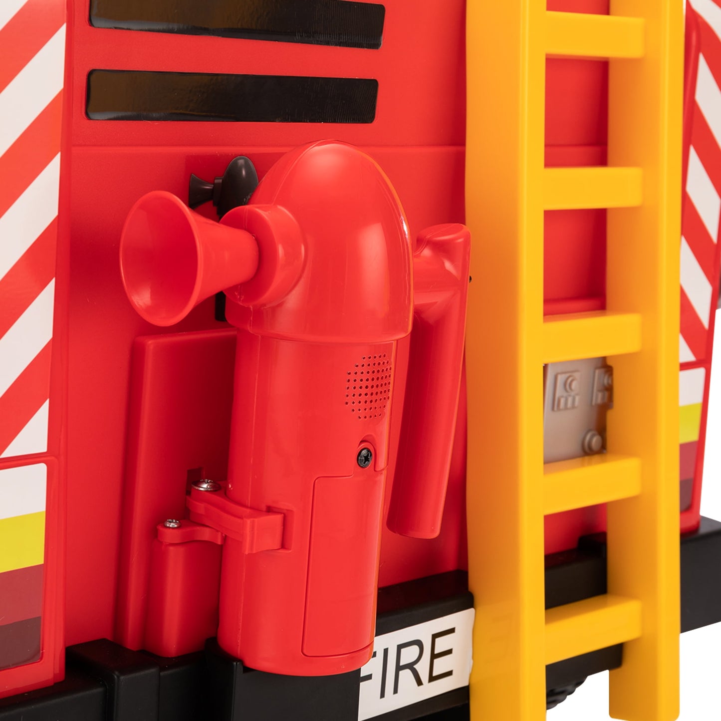 Track Seven 6V Electric Fire Truck Ride-On for Kids, Early Education, Fun with Fire Tools, Lights, Horns & Sirens, Slow Start Ride on Toy for Ages 2-8, Red