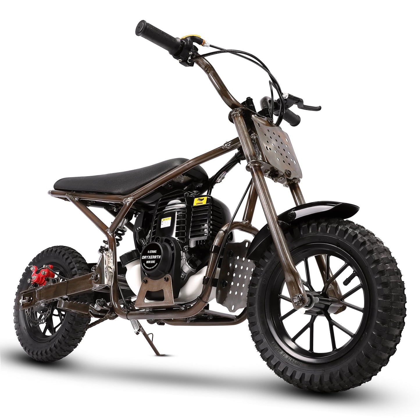 Track Seven 37.7CC 4-Stroke Dirt Bike for Kids, 1.36HP Gas Powered Off Road Trail Mini Bike, Rear Disc Brakes Motorcycles, Max Load 189 Lb, Safety Features for Ages 6+, Up to 15 MPH, Bronze