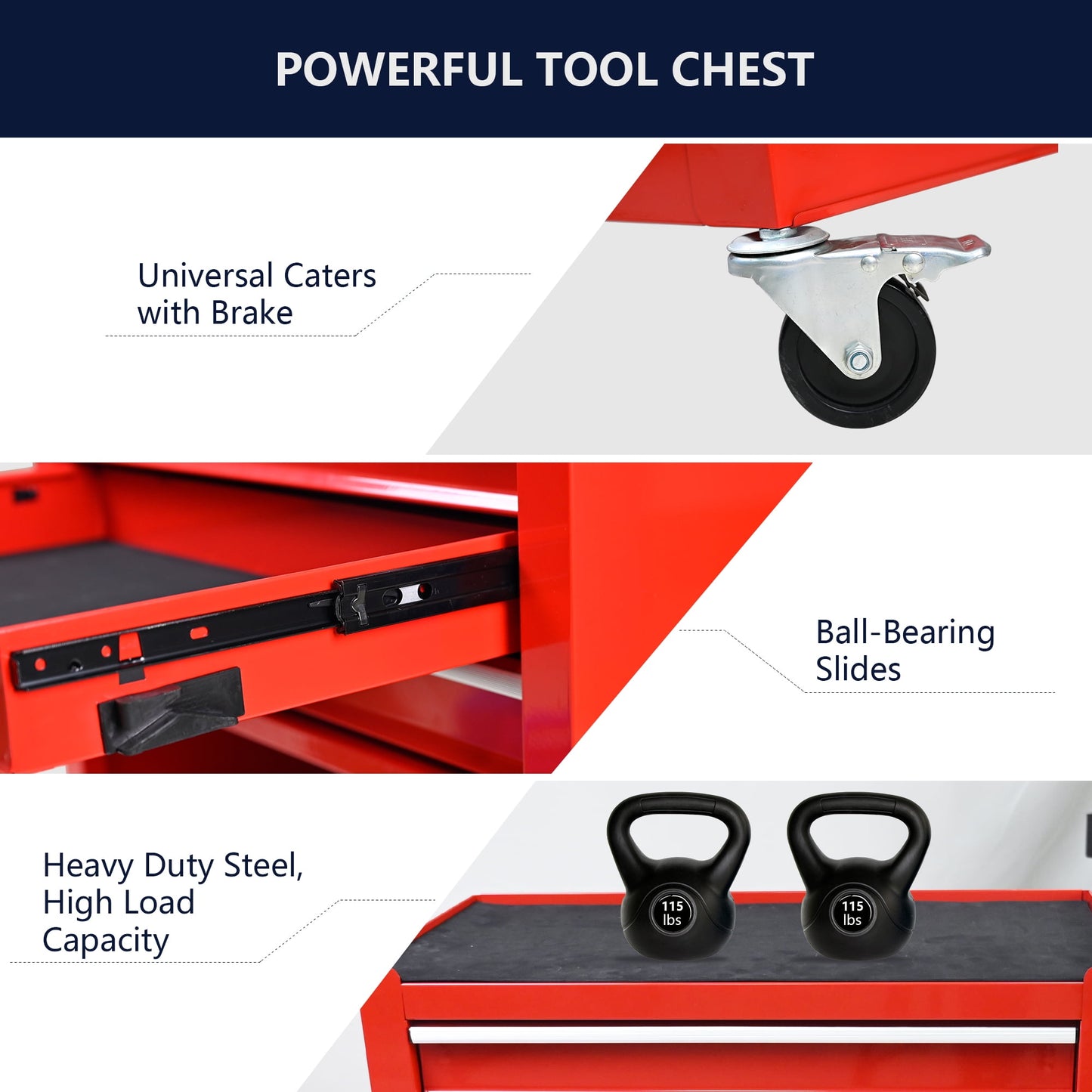 COOKCOK Tool Chest with 238 Piece Tool Set, 4-Drawer Tool Cabinet - Rolling Tool Cart On Wheels for Mechanics Heavy-Duty Metal Tool Box Storage Cabinets for Garage, Red