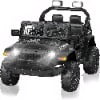 Track 7 Ride On Car, 12V Electric Kids Toy with Remote Control, Bluetooth, Music, LED Lights for Kids Aged 3-5, Blue