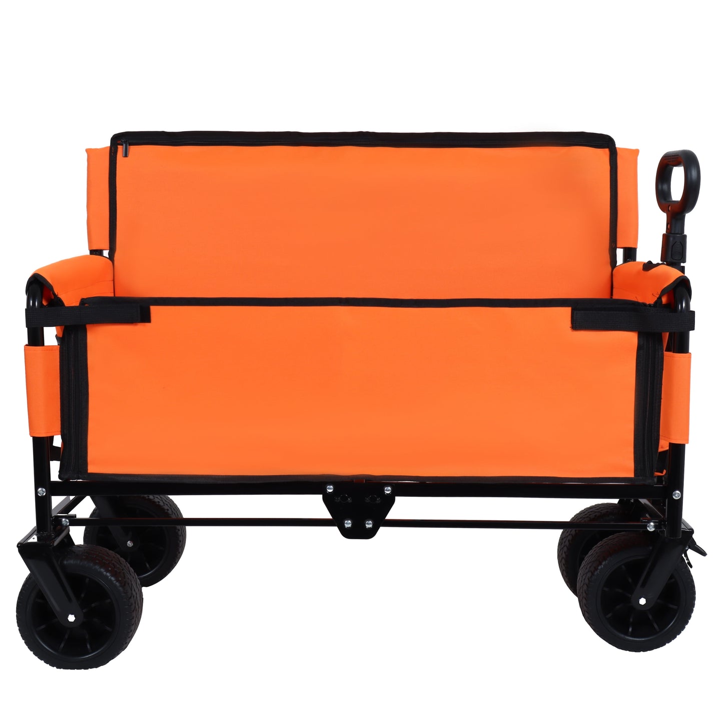 COOKCOK 3-in-1 Convertible Folding Wagon Cart with Bench Seat, 500lbs Heavy Duty Utility Wagon with Adjustable Handle, 180L Capacity All-Terrain Wheels for Camping, Beach, Garden, Dark Blue