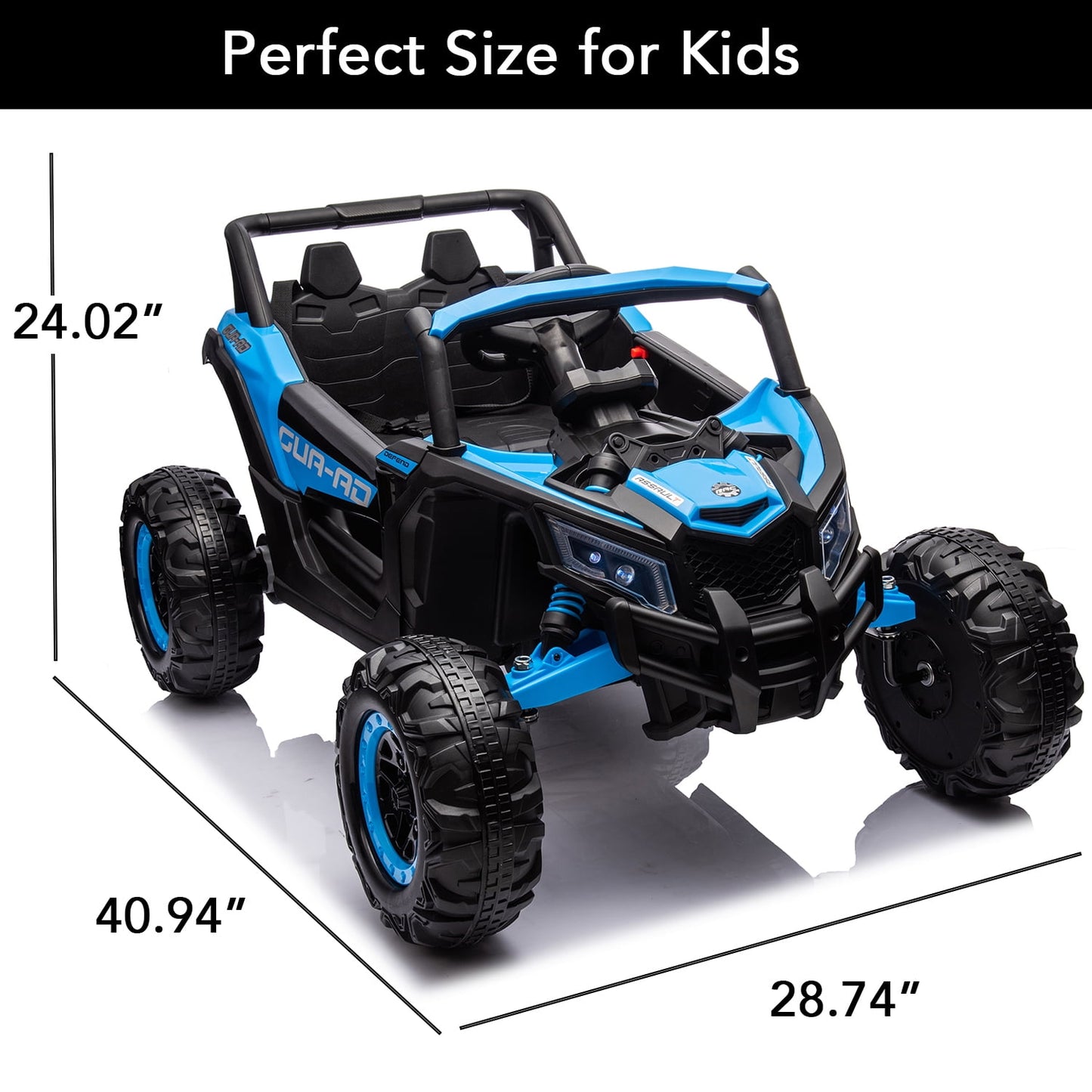 LISUEYNE 12V Kids Ride on UTV, Off-Road Truck, Electric Car for Boys Girls Age 3+, Kids Ride on Car with Remote Control, Music Player, Lights, Blue