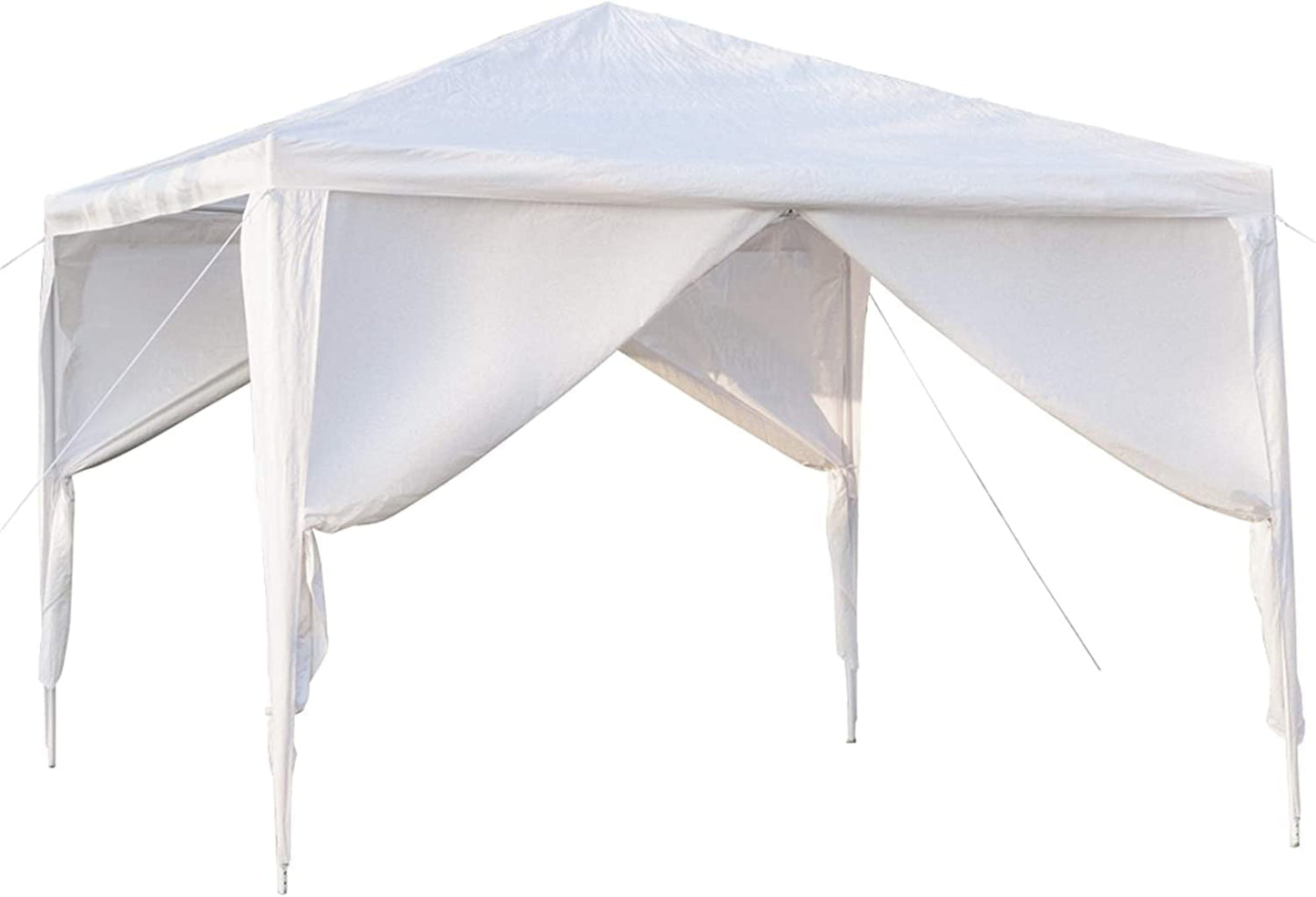 COOKCOK 10 x 10 ft Outdoor Wedding Party Gazebo Tent, Waterproof Tent with Spiral Tubes, Patio Parties Tent Sunshade Shelter Canopy with Removable Sidewalls & Brighter Windows (4 Sidewalls)