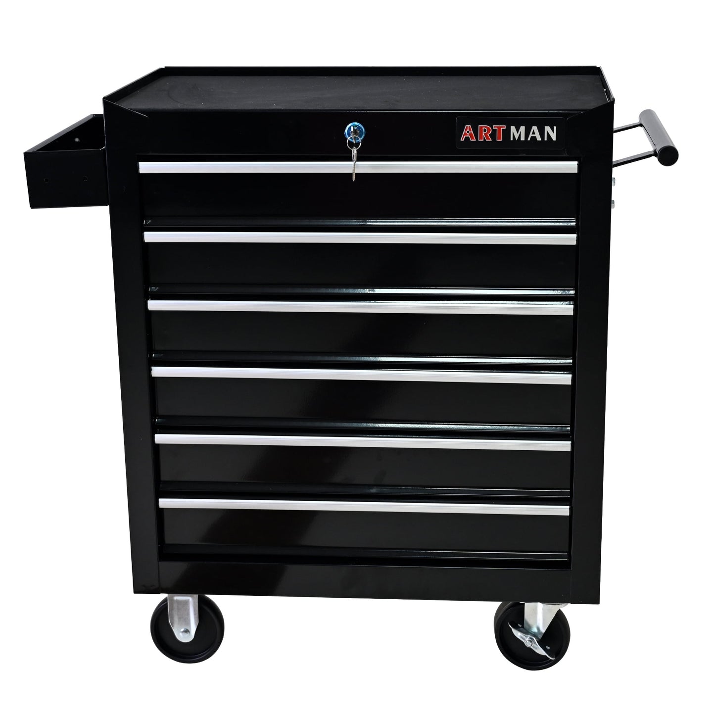 COOKCOK 6-Drawers Tool Cabinets On Wheels, Rolling Tool Chest With Drawers, Craftsman Tool Box With Keyed Locking System, Tool Storage Organizer For Warehouse, Garage, Workshop, Black