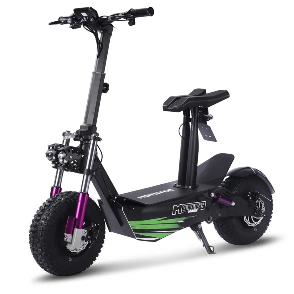 LISUEYNE Adults Electric Scooter with Seat, Folding Electric Scooter, 2500W Motor up to 30MPH & 28 Miles, Commuting Scooter w/Front&Rear Brake, Headlights