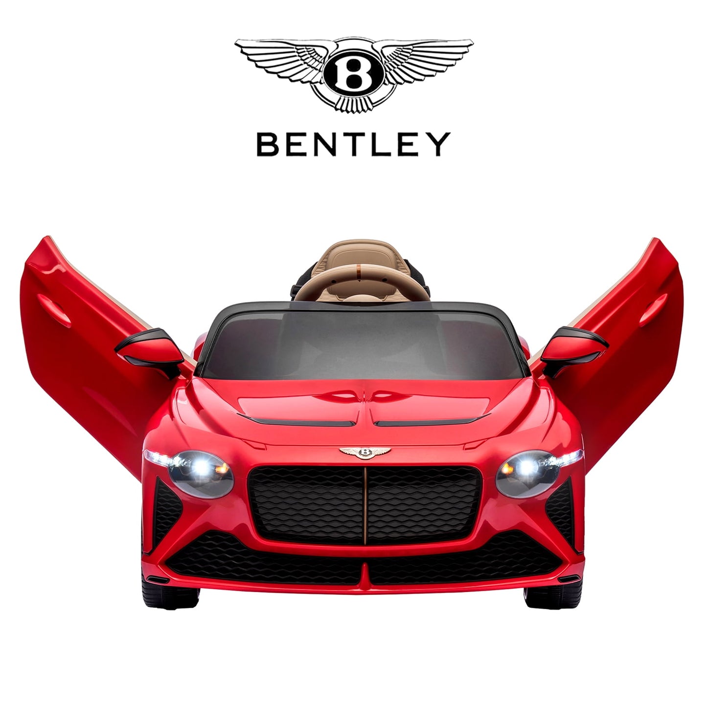 LISUEYNE Kids Ride on Car, 12V Licensed Bentley Mulsanne Electric Car for Kids Age 3+, Remote, Music, Red