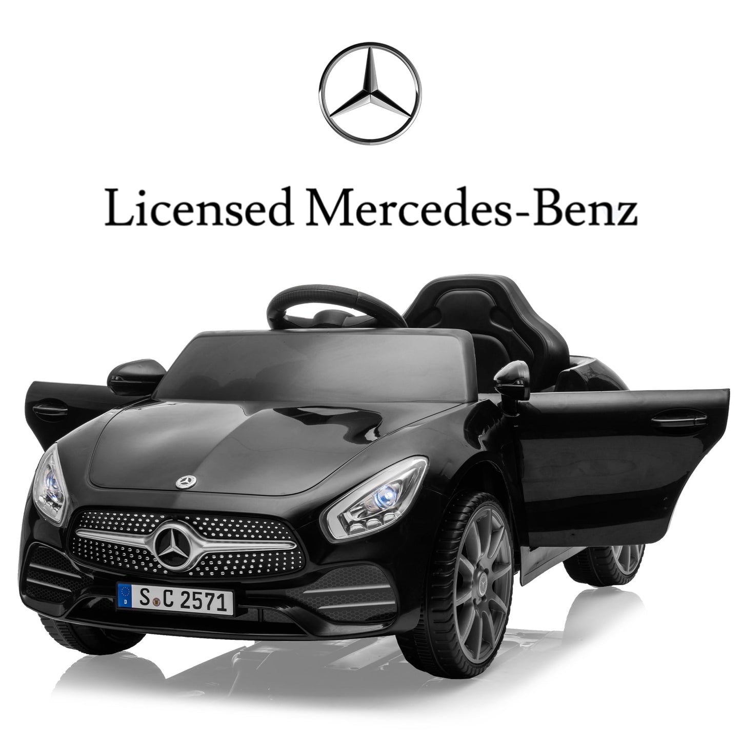 Track Seven 12V Licensed Mercedes-Benz CLS 350 Kids Ride On Toys, Electric Cars with Parent Control, Music, Bluetooth, LED Lights, Spring Suspension for Boys Girls Aged 2+, Red