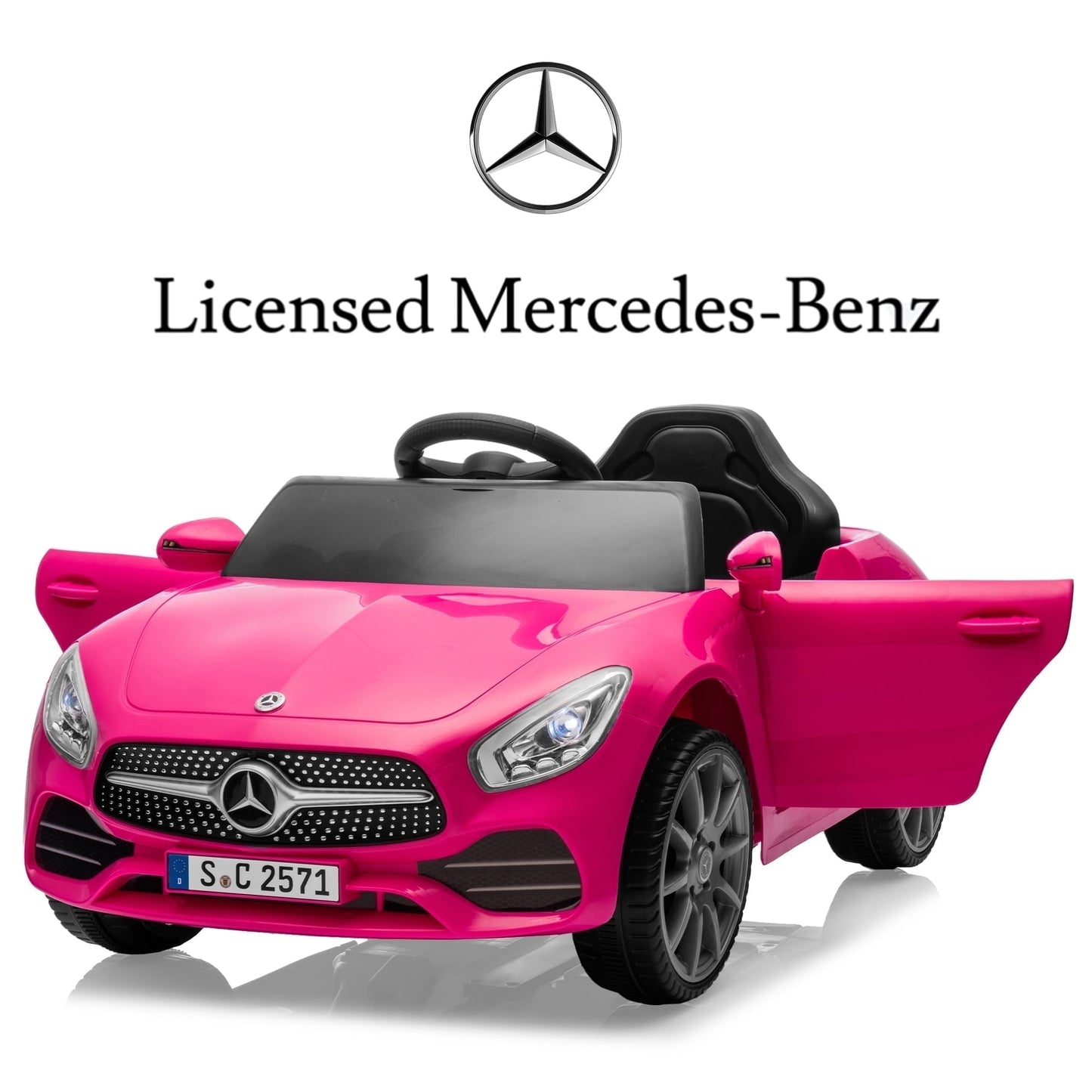 Track Seven 12V Licensed Mercedes-Benz CLS 350 Kids Ride On Toys, Electric Cars with Parent Control, Music, Bluetooth, LED Lights, Spring Suspension for Boys Girls Aged 2+, Red