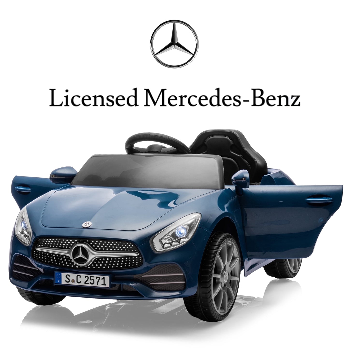 Track Seven 12V Licensed Mercedes-Benz CLS 350 Kids Ride On Toys, Electric Cars with Parent Control, Music, Bluetooth, LED Lights, Spring Suspension for Boys Girls Aged 2+, Red