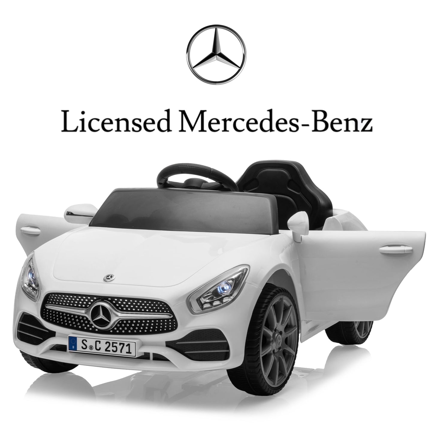 Track Seven 12V Licensed Mercedes-Benz CLS 350 Kids Ride On Toys, Electric Cars with Parent Control, Music, Bluetooth, LED Lights, Spring Suspension for Boys Girls Aged 2+, Red