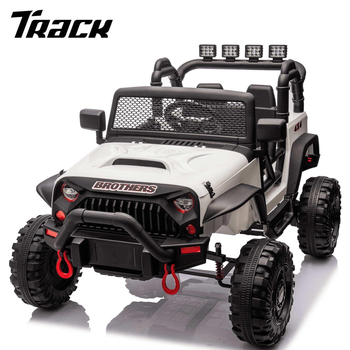 Track Seven 24V 400W Kids Electric Ride-On Car with Parental Control, Bluetooth, MP3, USB, LED Lights, 4-Wheel Suspension, Ages 3+, Pink