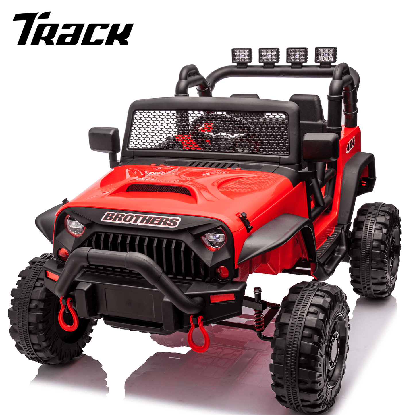 Track Seven 24V 400W Kids Electric Ride-On Car with Parental Control, Bluetooth, MP3, USB, LED Lights, 4-Wheel Suspension, Ages 3+, Pink