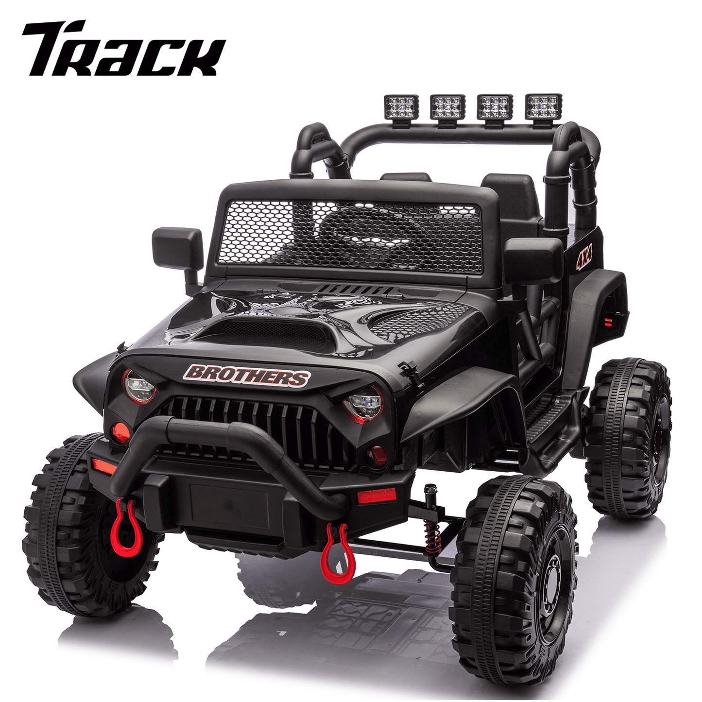 Track Seven 24V 400W Kids Electric Ride-On Car with Parental Control, Bluetooth, MP3, USB, LED Lights, 4-Wheel Suspension, Ages 3+, Pink