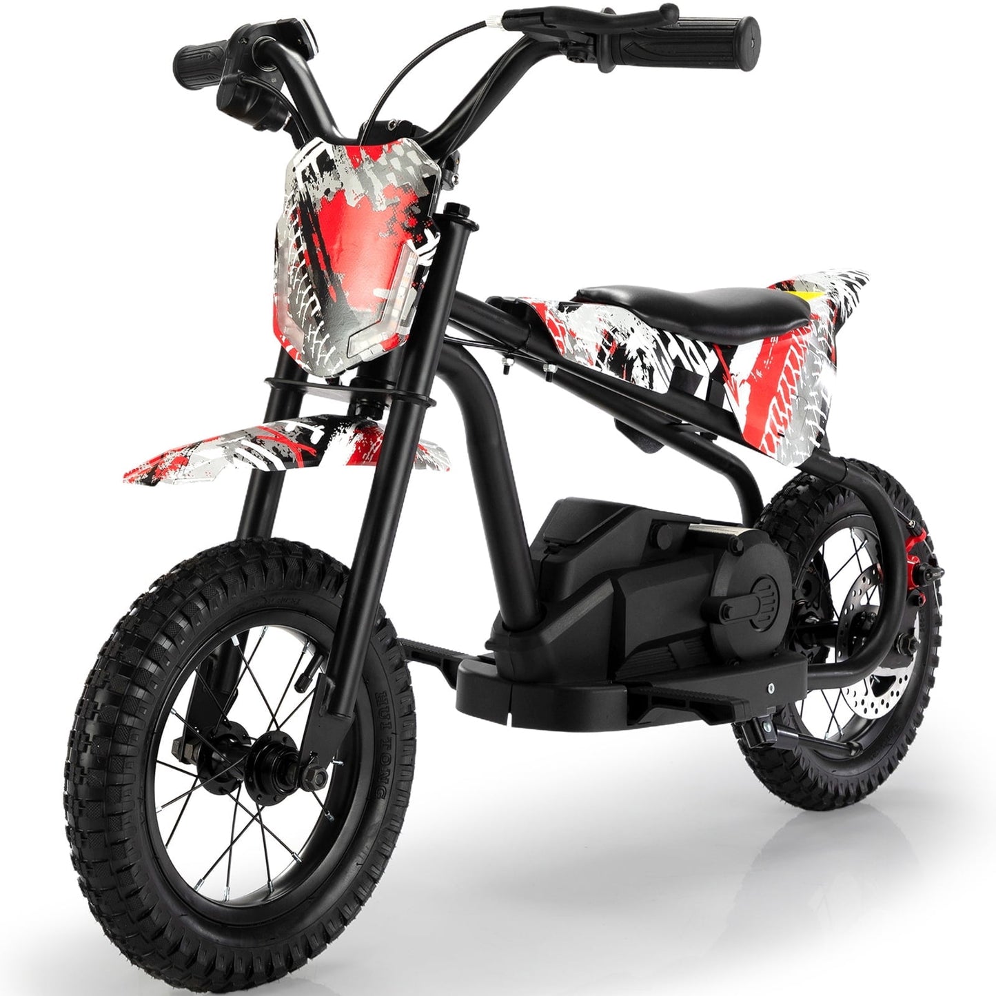 Track Seven 24V Electric Dirt Bike, Kids Ride-On Motorcycle with LED Lights, Adjustable Speed, Rear Disc Brake, Power Display, Max Speed 13 mph, 250W Ride On Car Toy for Boys Girls Age 6+,Green