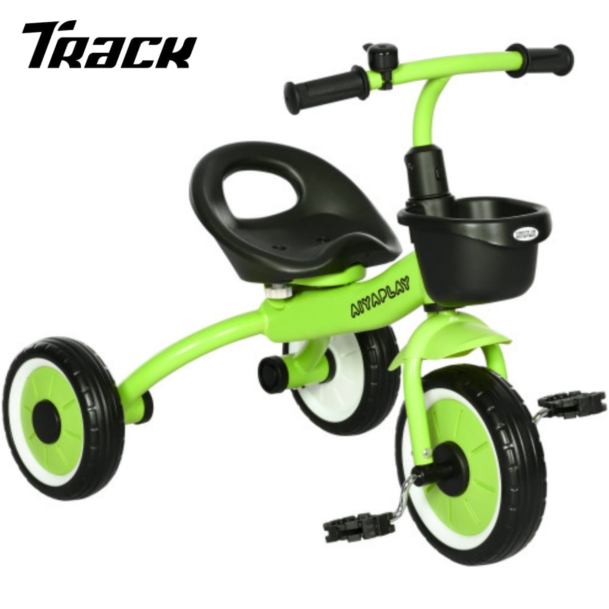 Track 7 Kids Tricycle for Toddlers Age 2-5 with Adjustable Seat, Toddler Bike for Children with Basket, Bell, Handlebar Grips, Gift for Boys Girls, Blue