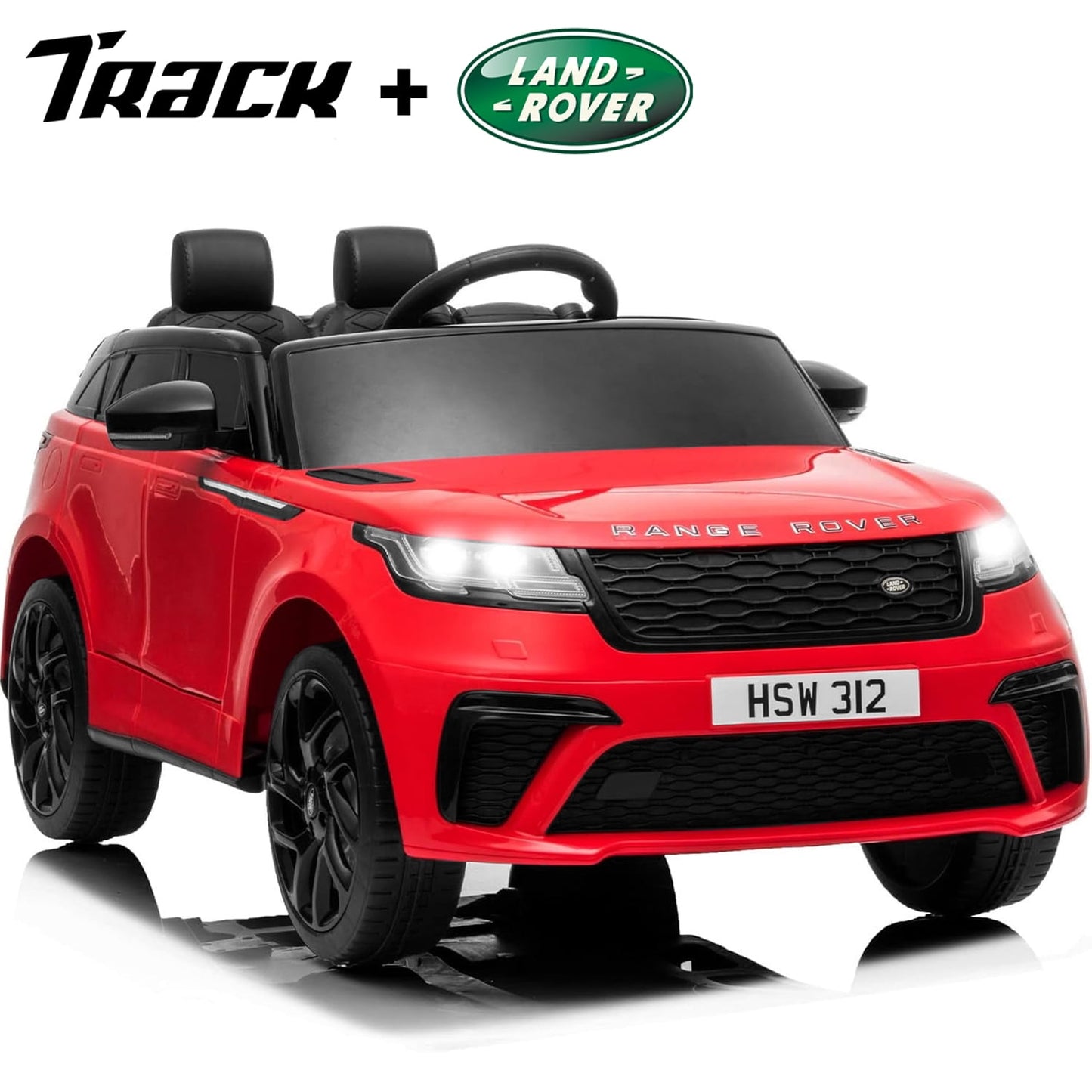Track 7 Licensed Range Rover Kids Ride-On Car, 12V Electric Vehicle , Remote Control, LED Lights, Double Doors, Soft Start, Electric Car, BLACK