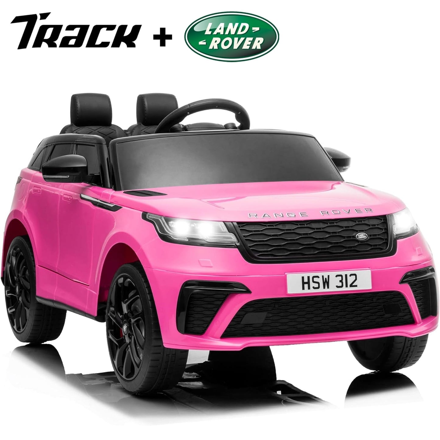 Track 7 Licensed Range Rover Kids Ride-On Car, 12V Electric Vehicle , Remote Control, LED Lights, Double Doors, Soft Start, Electric Car, BLACK