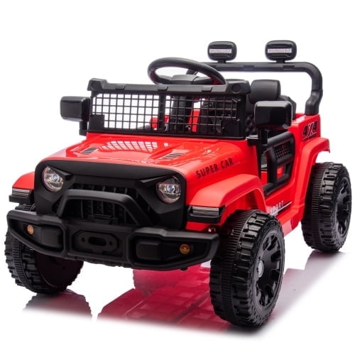 Track 7 Ride On Car, 12V Electric Kids Toy with Remote Control, Bluetooth, Music, LED Lights for Kids Aged 3-5, Blue
