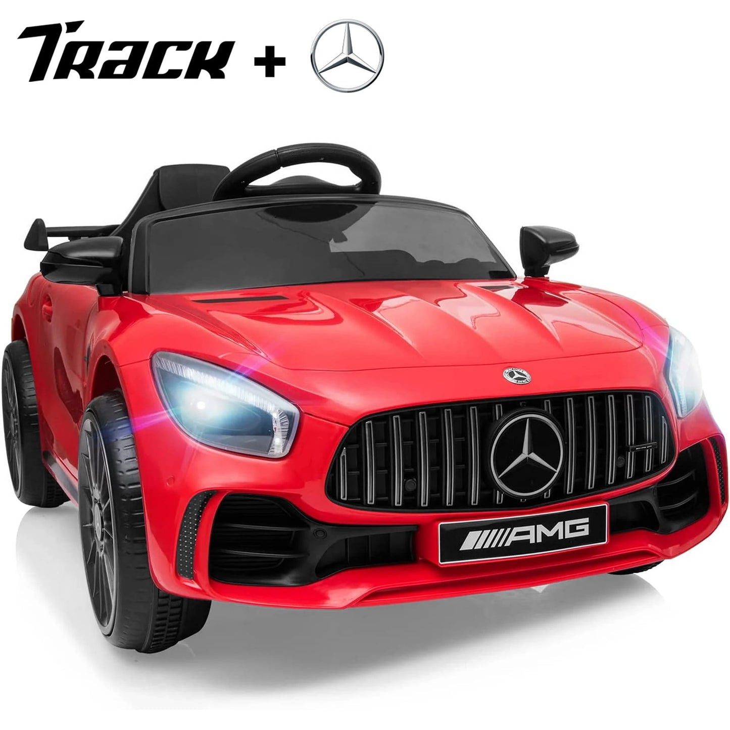 Track 7 Ride on Car with Remote Control, 12V Licensed Benz Electric Car for Kids Age 3+, AUX/FM/USB, Kids Ride on Toy Car, Green
