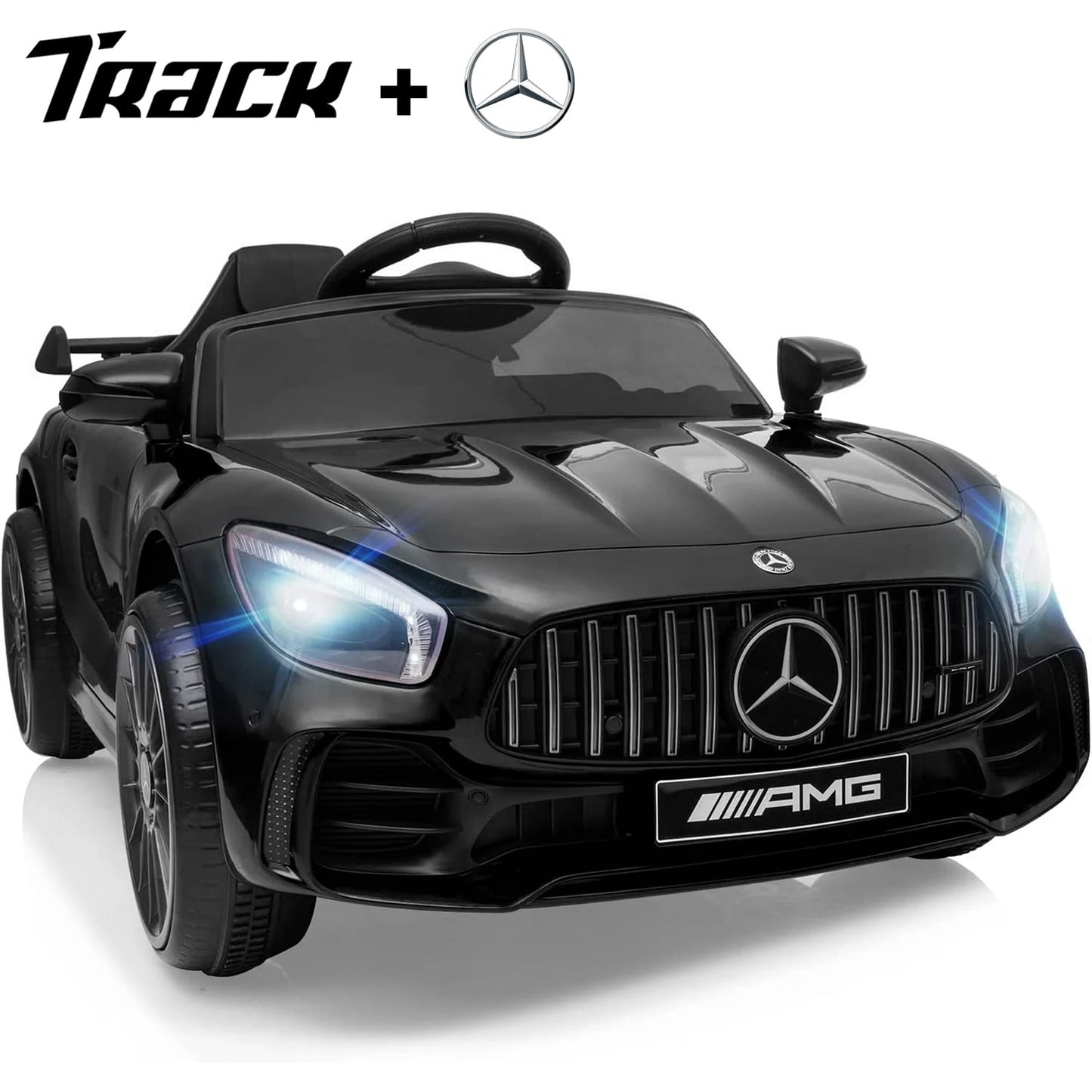 Track 7 Ride on Car with Remote Control, 12V Licensed Benz Electric Car for Kids Age 3+, AUX/FM/USB, Kids Ride on Toy Car, Green