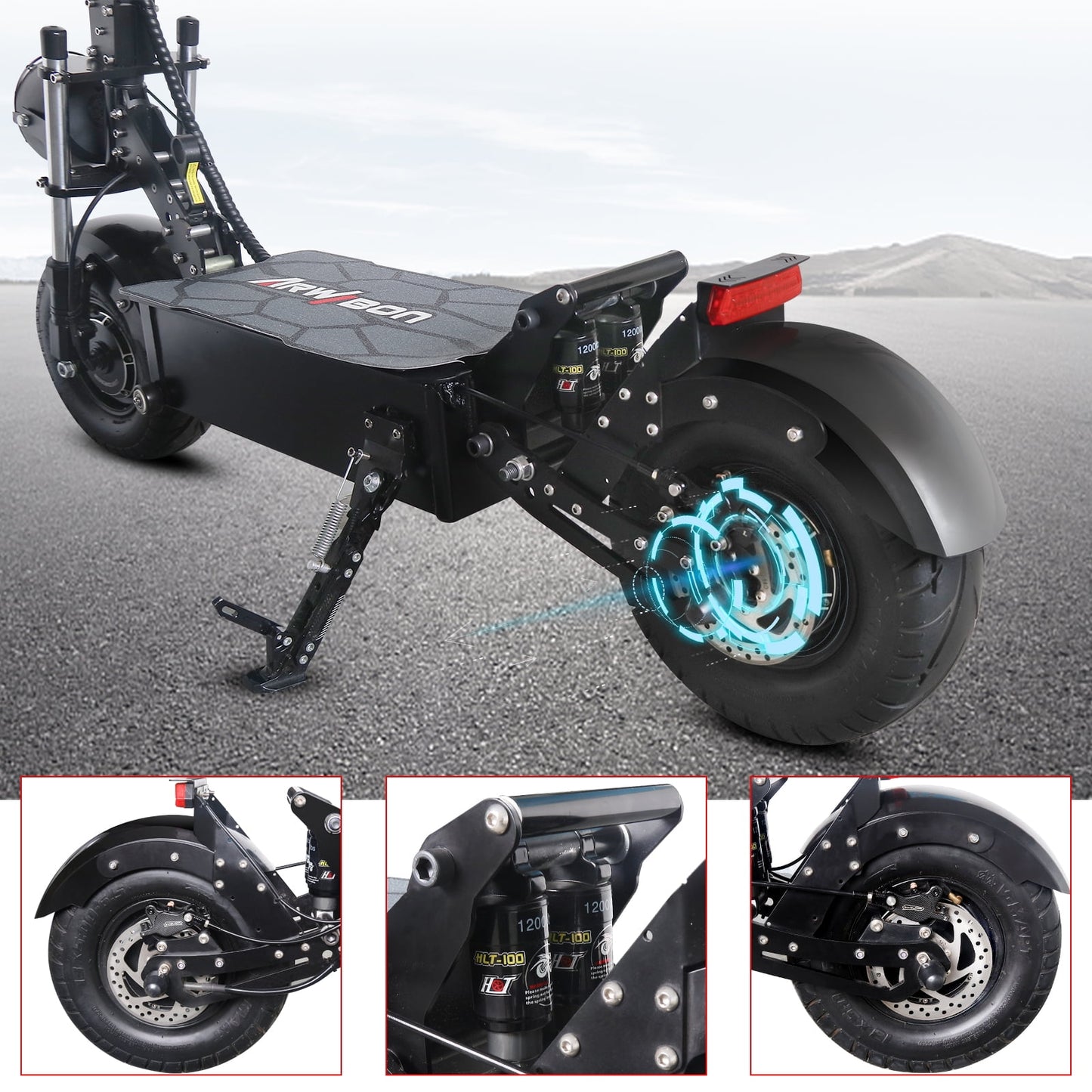 LISUEYNE Electric Scooter for Adults, Dual Drive 7000W Motor Up to 50 MPH and 50 Miles Range 13" Off Road Adult Electric Scooter, Foldable Commuter Scooter Double Brake