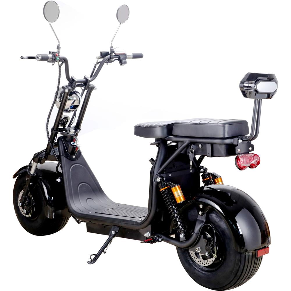 LISUEYNE 2000W Electric Scooter, 60V 36AH off-Road Electric Scooter for Adults, Max Speed 25Mph, Adults Citycoco Scooters with 2 Seats, Key Start, Front&Rear Brake, LED Headlights