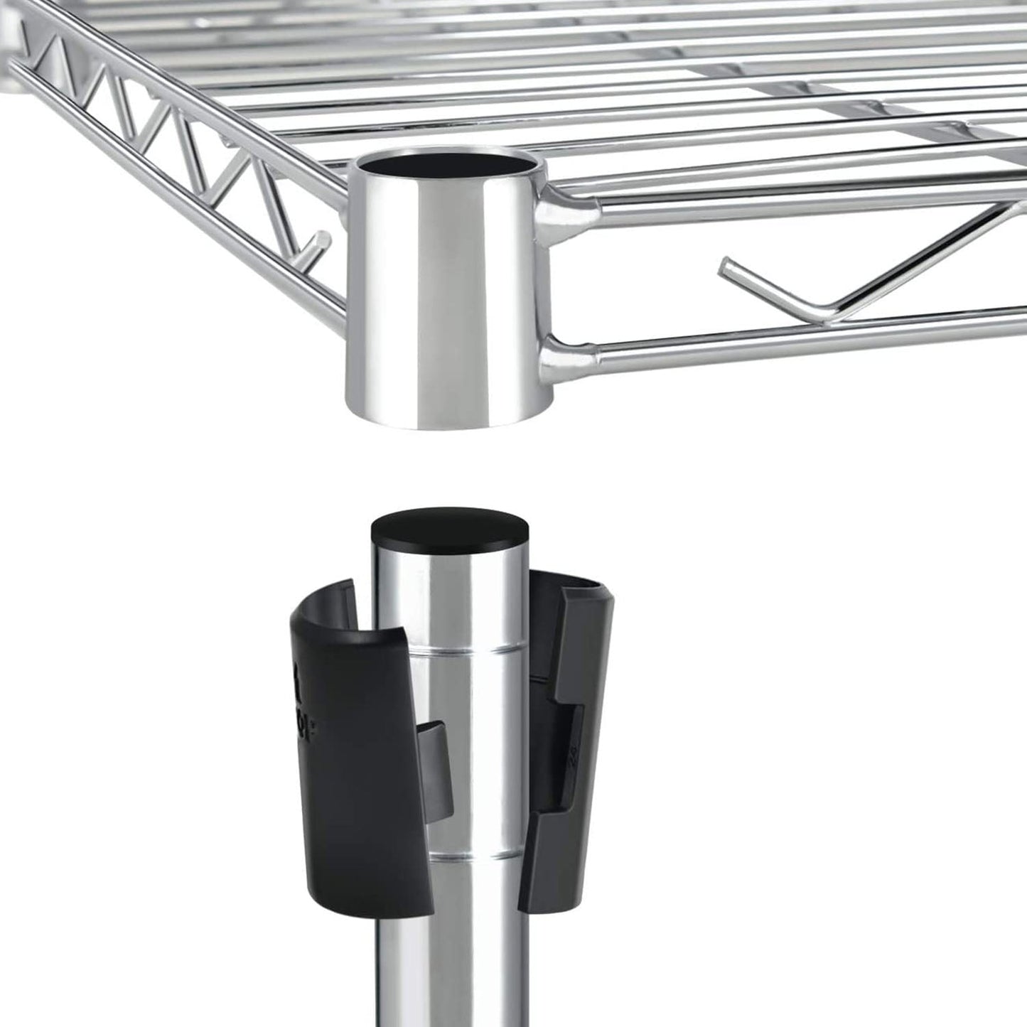 COOKCOK 3-Tier Wire Shelving,24"D x 12"W x 22"H Storage Shelves with Wheels,Metal Shelf,Garage Shelf for Storage