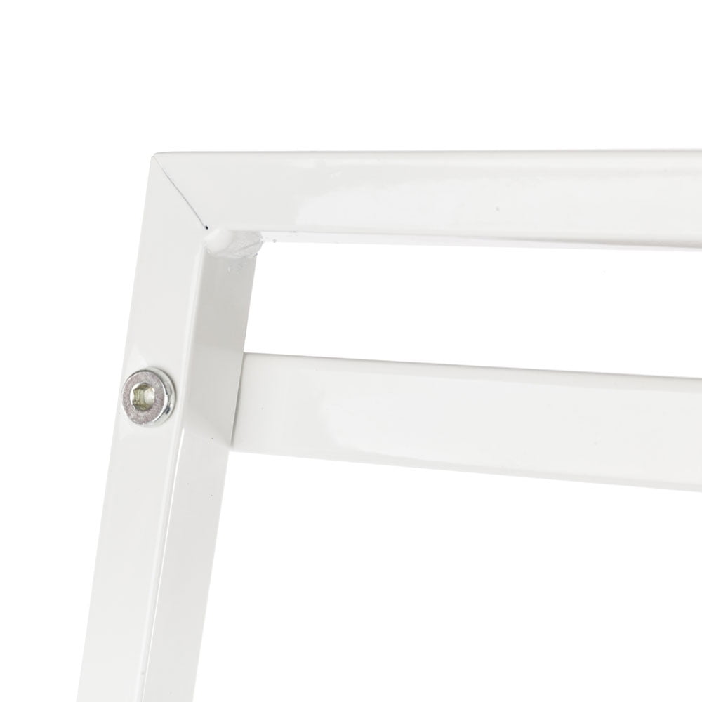 COOKCOK Ladder White Bookshelf, 4-Tier Metal Ladder Shelf 23.62"x13.78"x57.87", Freestanding Bathroom Storage Rack Plant Stand for Small Space, Bedroom, Living Room, Easy to Assemble