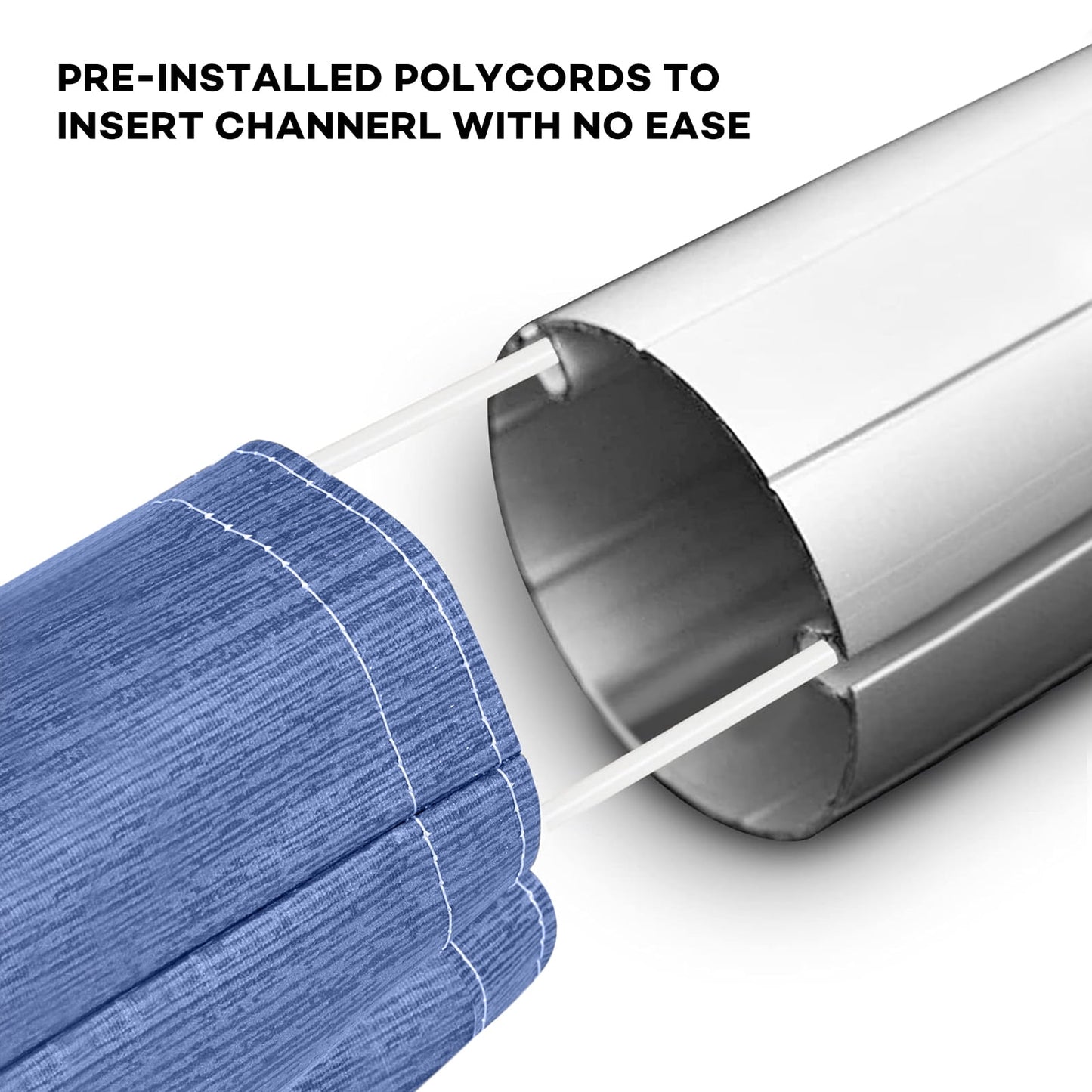 COOKCOK 16.2ft Rv Awning Fabric Replacement, Durable Heavy Duty Weatherproof Anti-Fading Awning Fabric with Pull Strap Fit for 17ft Awning, Outdoor Canopy for Camper, Trailer, Motorhome, Blue
