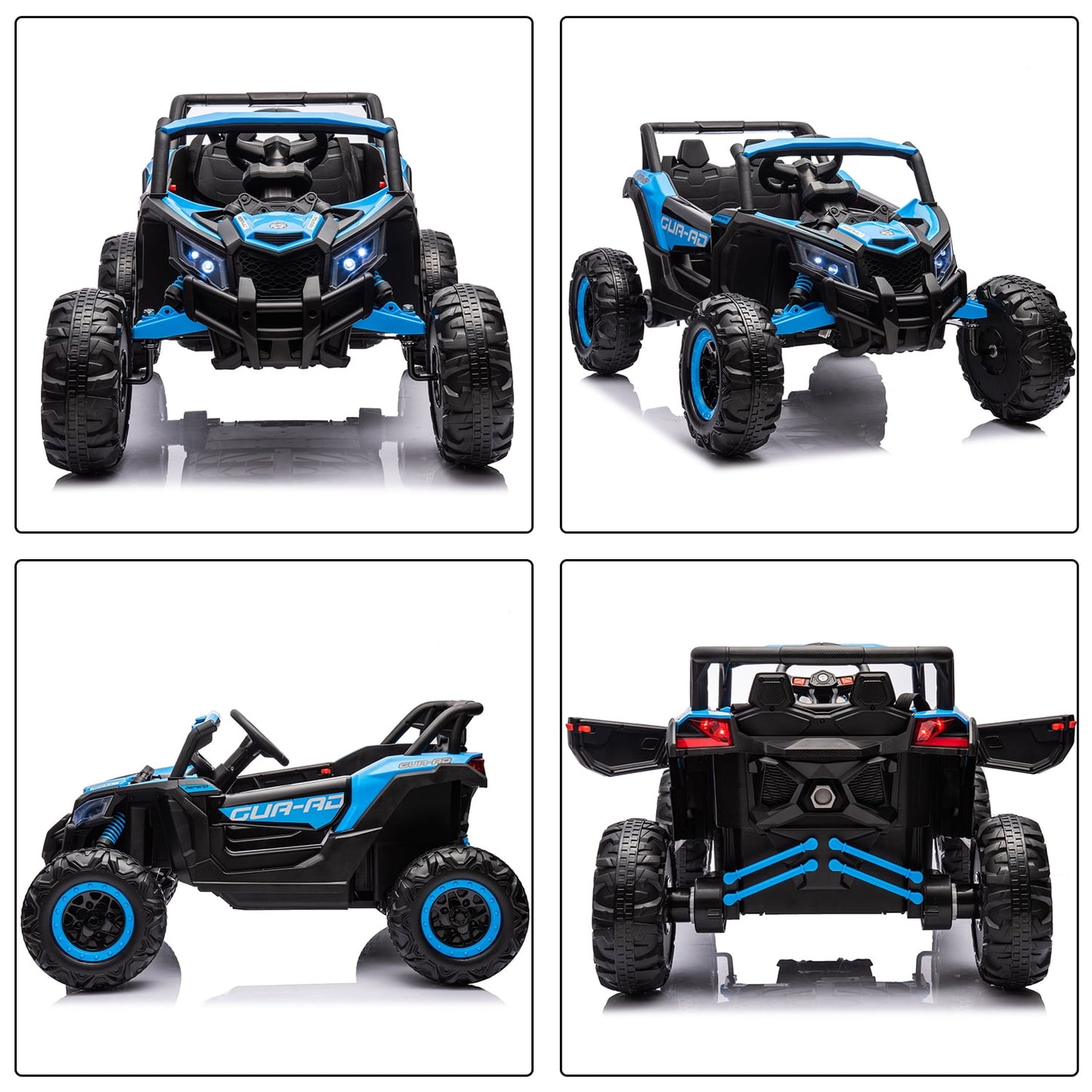 LISUEYNE 12V Kids Ride on UTV, Off-Road Truck, Electric Car for Boys Girls Age 3+, Kids Ride on Car with Remote Control, Music Player, Lights, Blue