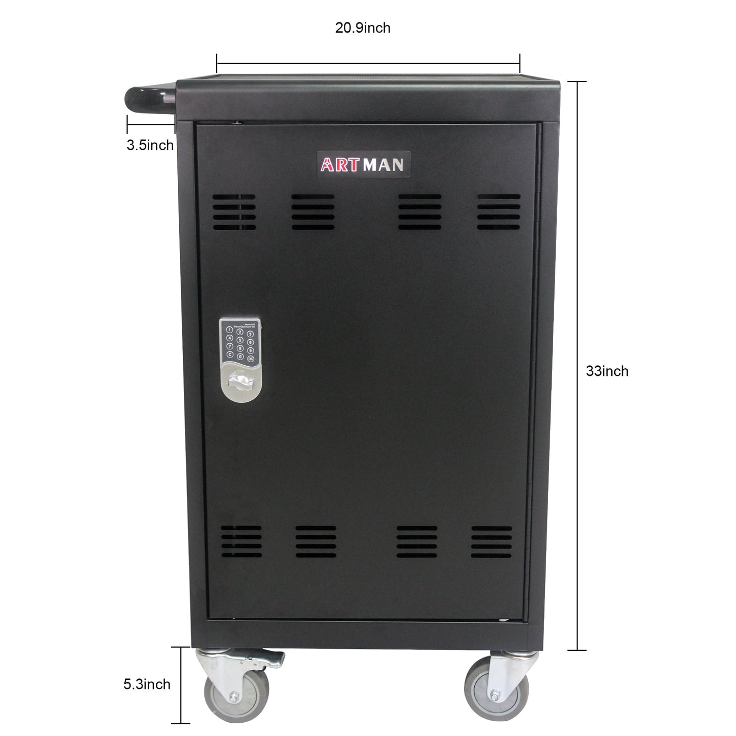 COOKCOK Mobile Charging Cart and Cabinet for Tablets Laptops 30-Device With Combination Lock, Black