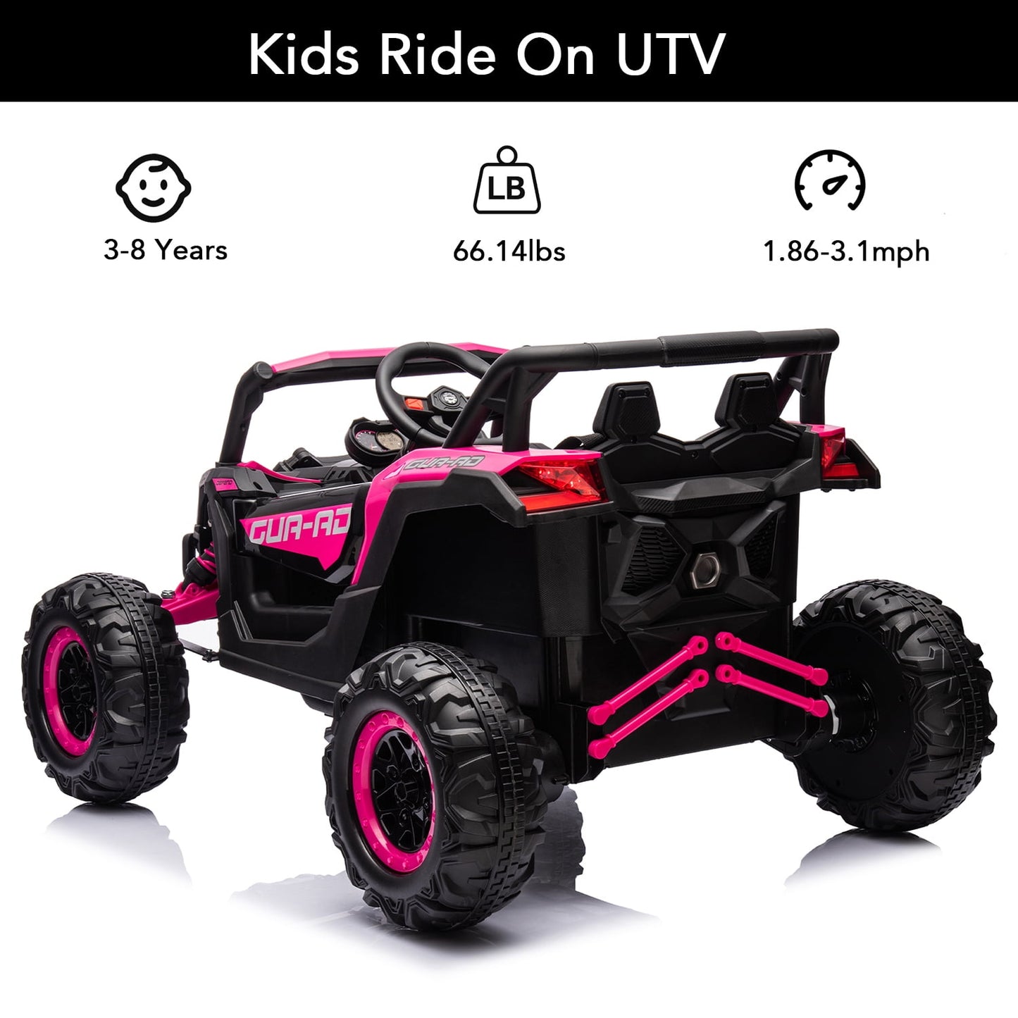 LISUEYNE 12V Kids Ride on UTV, Off-Road Truck, Electric Car for Boys Girls Age 3+, Kids Ride on Car with Remote Control, Music Player, Lights, Yellow