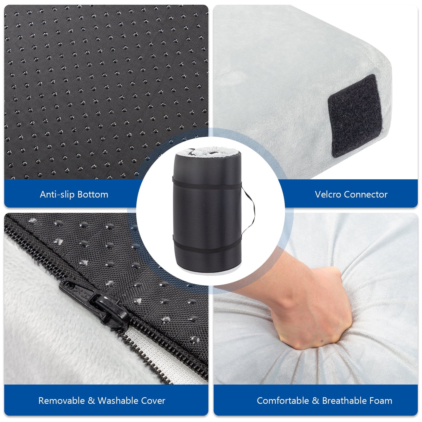 COOKCOK Memory Foam Camping Mattress,75"D x 25"W x 3"H, Memory Foam , Carry Bag, Strap, Pillow, Gray
