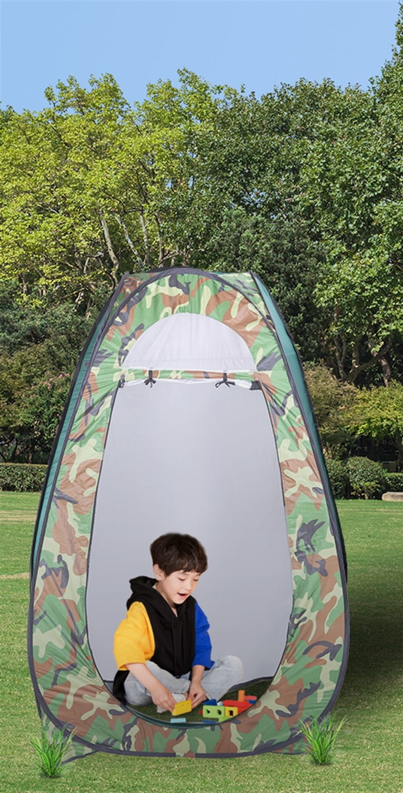 COOKCOK Dressing Tent, Camping Shelter, Pop Up Toilet Shower Tent, Changing Room, 1-2 Person Portable, 47.2"L x 47.2"W x 74.8"H, Camouflage